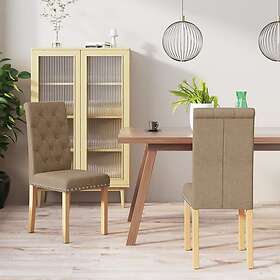vidaXL Matstolar 2 st taupe tyg 336869