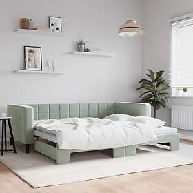 vidaXL Dagbädd utdragbar ljusgrå 90x190 cm sammet 3196704