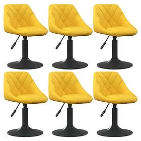 vidaXL Snurrbara matstolar 6 st senapsgul sammet 3088809