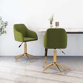 vidaXL Snurrbara matstolar 2 st ljusgrön sammet 330715