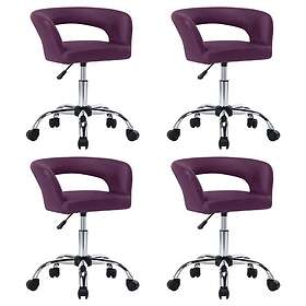 vidaXL Matstolar 4 st lila konstläder 3098654