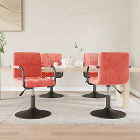 vidaXL Snurrbara matstolar 4 st rosa sammet 3087924