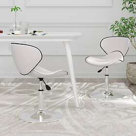 vidaXL Matstolar 2 st vit konstläder 335119