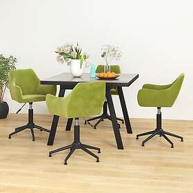 vidaXL Snurrbara matstolar 4 st ljusgrön sammet 3092581