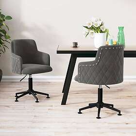 vidaXL Snurrbara matstolar 2 st mörkgrå sammet 3085112