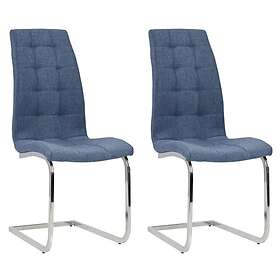 vidaXL Fribärande matstolar 2 st blå tyg 327137
