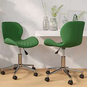 vidaXL Snurrbara matstolar 2 st mörkgrön sammet 335004