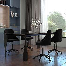 vidaXL Matstolar 4 st svart sammet 3085259