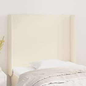 vidaXL Sänggavel med kanter gräddvit 83x16x118/128 cm konstläder 3119374