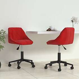 vidaXL Matstolar snurrbara 2 st vinröd sammet 335501