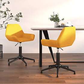 vidaXL Snurrbara matstolar 2 st senapsgul sammet 3084970