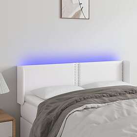 vidaXL Sänggavel LED vit 147x16x78/88 cm konstläder 3123187
