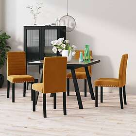 vidaXL Matstolar 4 st brun sammet 336852