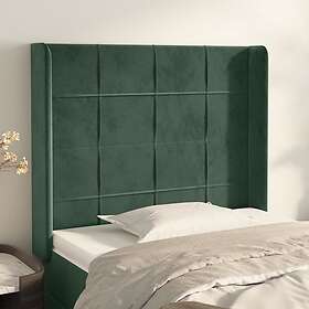 vidaXL Sänggavel med kanter mörkgrön 103x16x118/128 cm sammet 3119625