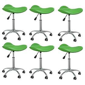 vidaXL Snurrbara matstolar 6 st grön konstläder 3088554