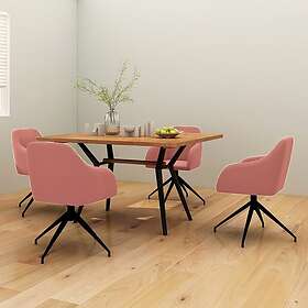 vidaXL Matstolar 4 st rosa sammet 3089913