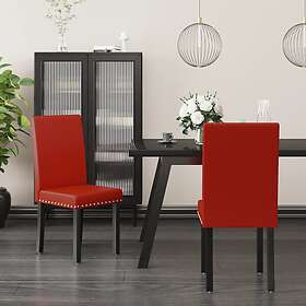 vidaXL Matstolar 2 st vinröd PVC 336807
