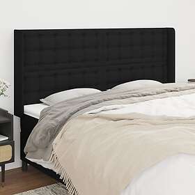 vidaXL Sänggavel med kanter svart 203x16x118/128 cm tyg 3120038