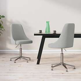 vidaXL Snurrbara matstolar 2 st ljusgrå tyg 3084849