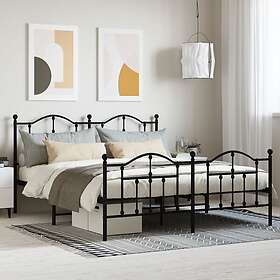 vidaXL Bed Frame med huvudgavel och fotgavel svart metall 183x213 cm 353462