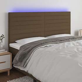vidaXL Sänggavel LED mörkbrun 160x5x118/128 cm tyg 3122573