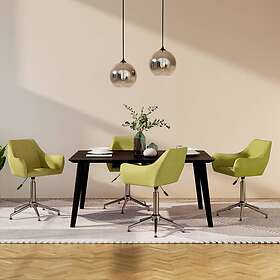 vidaXL Snurrbara matstolar 4 st grön tyg 3090307