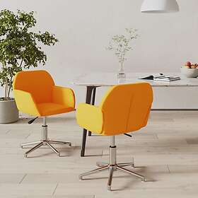 vidaXL Snurrbara matstolar 2 st mörkgul tyg 3103040