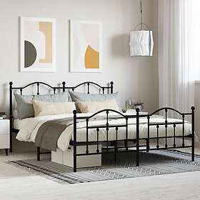 vidaXL Bed Frame med huvudgavel och fotgavel svart metall 180x200 cm 353461