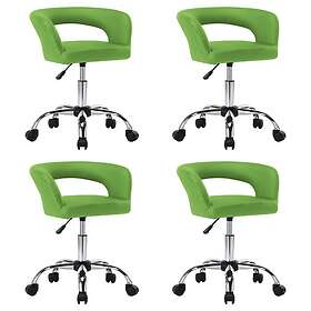 vidaXL Matstolar 4 st grön konstläder 3098655