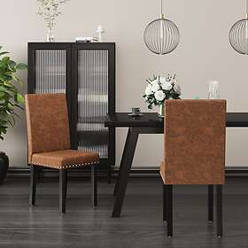 vidaXL Matstolar 2 st brun tyg 336815