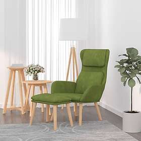 vidaXL Vilstol med fotpall ljusgrön sammet 3097823