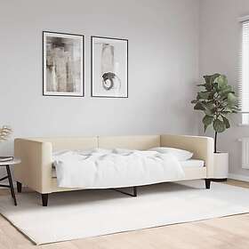 vidaXL Dagbädd gräddvit 100x200 cm tyg 353992