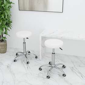 vidaXL Matstolar 2 st vit konstläder 333161