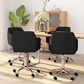 vidaXL Snurrbara matstolar 4 st svart tyg 3092820