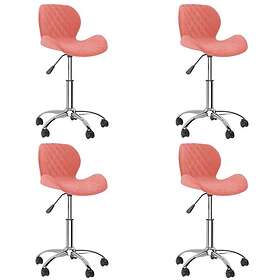 vidaXL Snurrbara matstolar 4 st rosa sammet 3088311