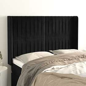 vidaXL Sänggavel med kanter svart 147x16x118/128 cm sammet 3119868