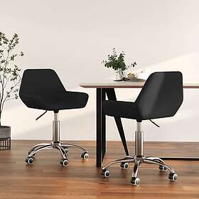 vidaXL Snurrbara matstolar 2 st svart tyg 3084924