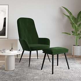 vidaXL Vilstol med fotpall mörkgrön sammet 3097621