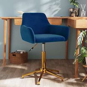 vidaXL Snurrbar kontorsstol blå sammet 3092785