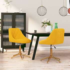 vidaXL Matstolar snurrbara 2 st senapsgul sammet 335546