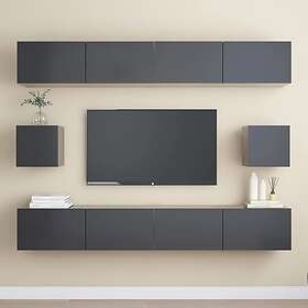 vidaXL TV-skåp 6 delar grå konstruerat trä 3078894