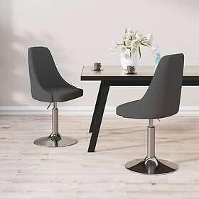 vidaXL Snurrbara matstolar 2 st mörkgrå tyg 3084802