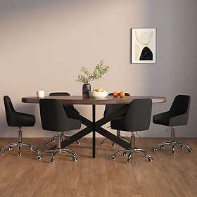 vidaXL Snurrbara matstolar 6 st svart tyg 3085196