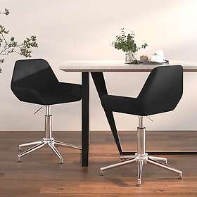 vidaXL Snurrbara matstolar 2 st svart tyg 3084944