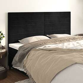 vidaXL Huvudgavlar 4 st svart 100x5x78/88 cm sammet 3116540