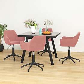 vidaXL Snurrbara matstolar 4 st rosa sammet 3092582