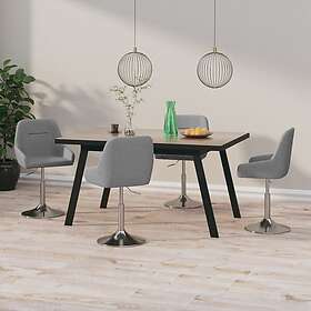 vidaXL Snurrbara matstolar 4 st mörkgrå tyg 3085140