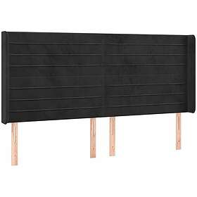 vidaXL Sänggavel med kanter svart 183x16x118/128 cm sammet 3119782