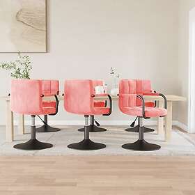 vidaXL Snurrbara matstolar 6 st rosa sammet 3087935