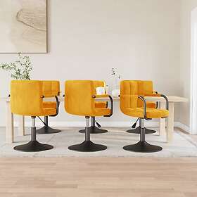 vidaXL Snurrbara matstolar 6 st senapsgul sammet 3087937